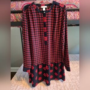 Loft Small Navy/Red Poppy Pattern Tunic